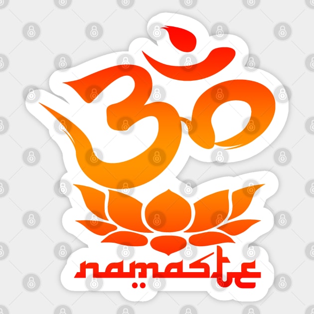 namaste red Sticker by robotface